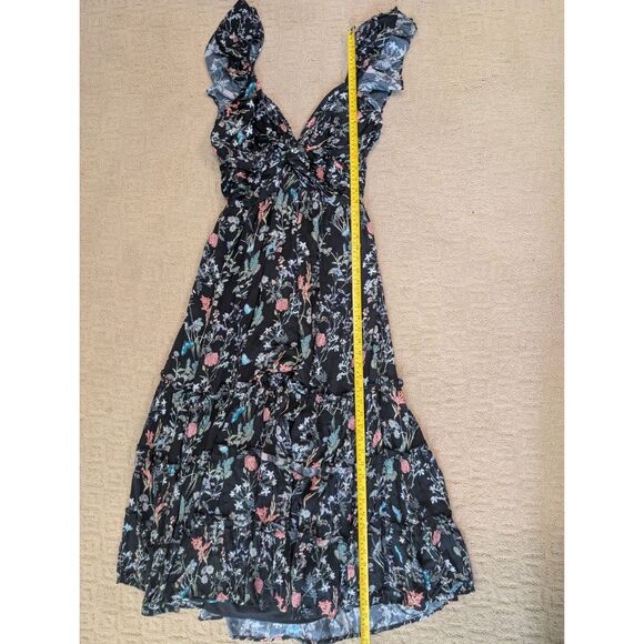 NWT Anthropologie Let Me Be Dress Women Small Black Sweetheart Ruffle Tier Maxi - Picture 3 of 10